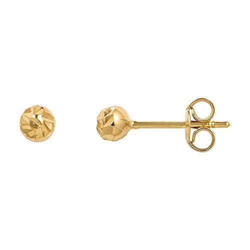 Ohrstecker 585 Gold Kugelohrstecker Diamantiert 4,00mm Gelbgold Damen Ohrringe NEU (421000631) -
