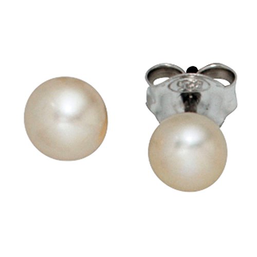 Ohrstecker 925 Sterling Silber 2 Süßwasser Perlen Ohrringe Perlenohrstecker ( Silber Ohrschmuck ) -