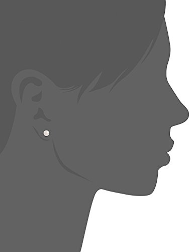 Retorica Klassische, weiße Perlen-Ohrringe – Süßwasserzucht (6 bis 6,5 mm) Ohrstecker mit Weißgold-Überzug 925 Sterlingsilber -