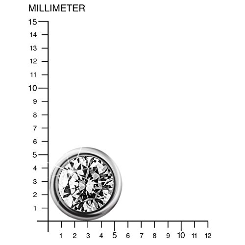 s.Oliver Damen-Ohrstecker 5,6 mm 925 Silber rhodiniert Zirkonia weiß – 543804 -