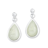 s.Oliver Damen-Ohrhänger 925 Silber rhodiniert Jade grün – 526166