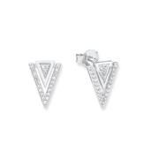 s.Oliver Damen-Ohrstecker Dreiecke 14 mm 925 Silber rhodiniert Zirkonia weiß – 566803