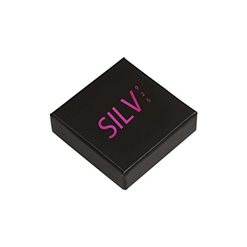 SILV Damen Ohrstecker Glitzer rund – 925 Silber Ohrringe Stecker mit 28 Kristall-Steinen Ø7mm inkl. Etui #SV-201 -
