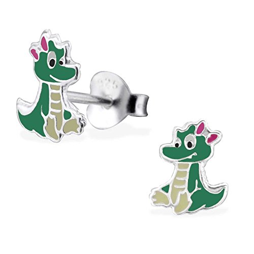 SL-Silver Ohrringe Kinderohrringe kleiner Dino 925 Silber -