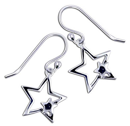 SL-Silver Ohrringe zwei Silber Sterne 925 Silber -