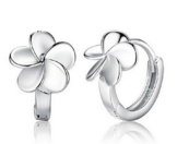 Summens Creolen Blumen Ohrringe Hypoallergen 925 Sterling Silber Geschenk für Mädchen Kinder Damen -