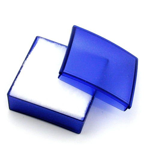 Unbespielt Ohrstecker Hufeisen mit Glasstein blau 925 Silber 6 mm Durchmesser inklusive Schmuckbox Ohrschmuck Ohrringe -