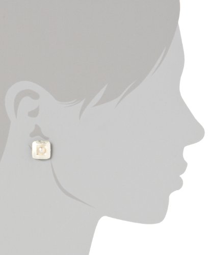 Vinani Damen-Ohrstecker Viereck gebürstet mit Perle Sterling Silber 925 Ohrringe OVP -