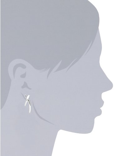 Vinani Damen-Ohrstecker X-Form Exess Sterling Silber 925 Ohrringe OEX -
