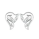 wristchie Damen Fashion 925 Sterling Silber Schriftzug Love Fox Ohrstecker