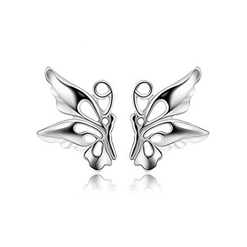 925 Sterling Silber - Schmetterling Form Ohrstecker für Frauen -