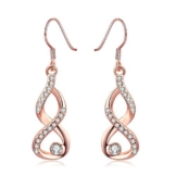 Adisaer 18K Rosegold Vergoldet Damen Tropfen Ohrringe Diamant Unendlichkeit Zirkonia Infinity Nummer "8" Angelhaken Ohrstecker -