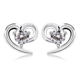 B.Catcher Damen Ohrstecker Ohrringe Set mit Herz Basic 925 Sterling Silber Zirkonia -