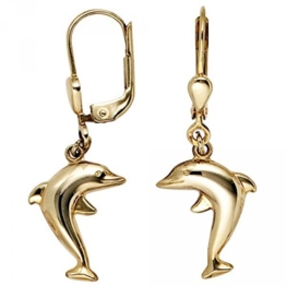 Boutons Delfin aus 333er Gelbgold Gold-Ohrringe -