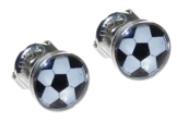 budawi® - Ohrstecker Fussball schwarz-weiß Ø 7 mm, Ohrringe, Ohrstecker rund, Modeschmuck -