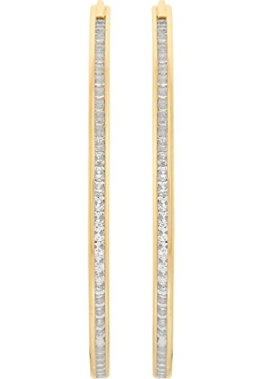 CHRIST Gold Damen-Creole 375er Gelbgold Zirkonia One Size, gold -