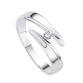 Diamond Line Damen-Diamant-Ring 375 Gelbgold teilrhodiniert 1 Diamant ca. 0,05ct. getöntes weiß Lupenrein (gW-LR) -