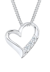 Diamore Damen-Halskette 925 Sterlingsilber Herz mit Diamanten 45 cm -