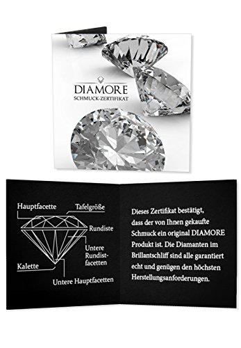 Diamore Damen-Halskette 925 Sterlingsilber Herz mit Diamanten 45 cm -