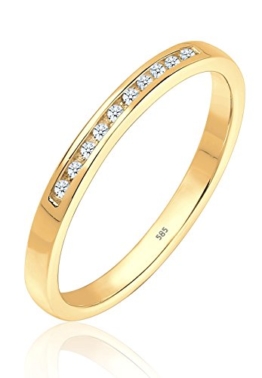 Diamore Damen-Ring 585 Gelbgold Diamant (0.10 ct) weiß Brillantschliff -