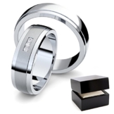 Eheringe Verlobungsringe Trauringe Freundschaftsringe Silber 925 * inkl. GRATIS Luxusetui * Zirkonia Paarpreis Set Partnerringe Silber (Weißgold Platin Optik) Paar 6mm FF360SS925ZIFA-6 -
