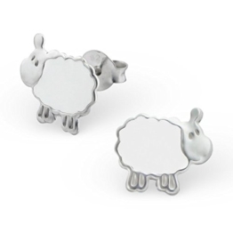 Ein Paar Kleine Weisse Schafe Blüten Ohrstecker aus Sterling Silber (1,0 cm x 0,9 cm) Inklusive Geschenkbox -