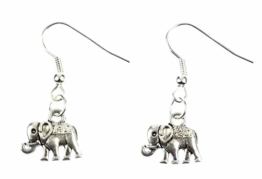 Elefant Ohrringe Elefantenohrringe Miniblings Benjamin Zoo Elephant silber 1cm -