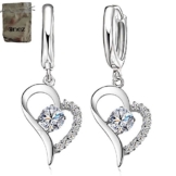 Enez Ohrringe Creolen Herz echt 925 Sterling Silber L:2,5cm B:1,5cm + Geschenkbeutel VR2160 -