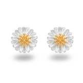 Fashmond Golden Blumen Kornblume Ohrring Ohrringe aus echte 925 Sterling Silber für Frauen Damen Kinder Mädchen Geburtstag Muttertag Weihnachten Geschenke Schmuck -