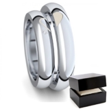 Freundschaftsringe Partnerringe Zirkonia * inkl. GRATIS Luxusetui * Silber 925 (Weißgold Platin Optik) Verlobungsringe Paarpreis Set Hochzeitsringe Paar ER40-5 SS925ZIFA -