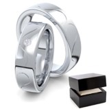 Freundschaftsringe Partnerringe Zirkonia * inkl. GRATIS Luxusetui * Silber 925 (Weißgold Platin Optik) Verlobungsringe Paarpreis Set Hochzeitsringe Paar ER70-5 SS925ZIFA -