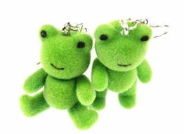 Frosch Ohrringe Frösche Miniblings Kröte Prinzessin Teddy Frösche Flock grün -