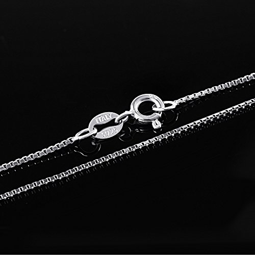 J.Rosée Kette Damen Halskette Anhänger 925 Sterling Silber Zirkonia 45cm, Schmuck mit Etui ( Weiß) -