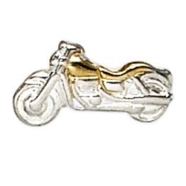 JOBO Einzel-Ohrstecker Motorrad 925 Sterling Silber rhodiniert teilvergoldet -