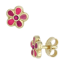 JOBO Kinder Ohrstecker Blume 333 Gold Gelbgold Ohrringe -