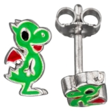 JOBO Kinder Ohrstecker Drache 925 Sterling Silber rhodiniert Ohrringe grün -