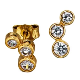 JOBO Ohrstecker 333 Gelbgold 6 Zirkonia Gold-Ohrringe -
