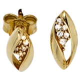 JOBO Ohrstecker 333 Gelbgold teilrhodiniert mit Zirkonia Gold-Ohrringe -