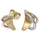 JOBO Ohrstecker 333 Gelbgold teilrhodiniert teilmattiert Gold-Ohrringe -