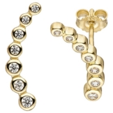 JOBO Ohrstecker 333 Gold Gelbgold mit Zirkonia Ohrringe Goldohrringe -