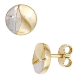 JOBO Ohrstecker 333 Gold Gelbgold teilrhodiniert teilmattiert Ohrringe -