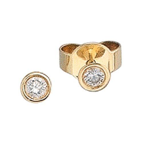 JOBO Ohrstecker 585 Gelbgold 2 Diamant-Brillanten 0,10ct. Gold-Ohrringe -