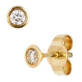 JOBO Ohrstecker 585 Gelbgold 2 Diamant-Brillanten 0,10ct. Gold-Ohrringe -