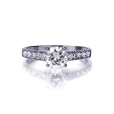 Kleine Schätze - 14 Karat (585) Weißgold Verlobungsring Ehering / Trauring / Partnerring - 1.0 ct Zirkonia Solitär Ring -