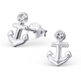Laimons Damen-Ohrstecker Anker glanz mit Zirkonia Sterling Silber 925 -