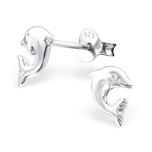 Laimons Kinder-Ohrstecker Delphin glanz Sterling Silber 925 -