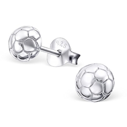 Laimons Kinder-Ohrstecker Fußball glanz Sterling Silber 925 -