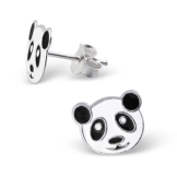 Laimons Kinder-Ohrstecker Panda-Bär Sterling Silber 925 -