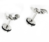 lilments 3D Fledermaus hypoallergenem Edelstahl Ohrstecker Schraube Cheater Plugs Ohrringe -