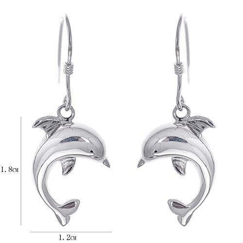 lureme® 925 Sterling Silber Niedlich Delphin Fallen Ohrringe (02003395) -